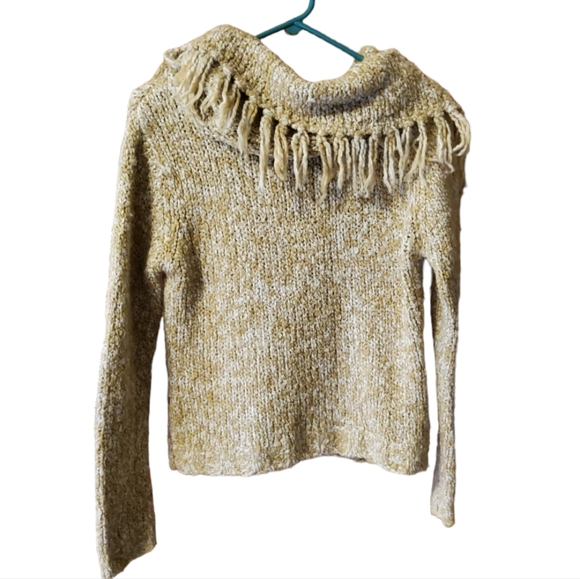 mac & jac Boho Shawl Collared Fringe Sweater - Picture 6 of 6
